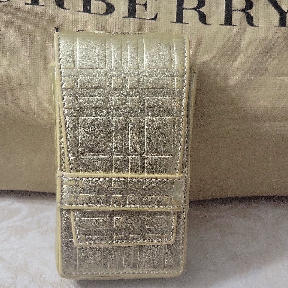 BURBERRY VINTAGE HOLDER LEATHER CIGARETTE LIPSTICK EMBOSSED